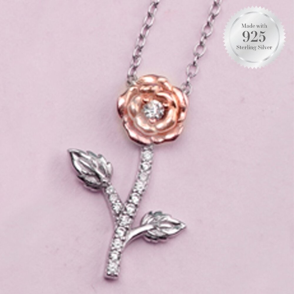 RARE Enchanted Rose Necklace, 925 Sterling Silver, Vintage Charmed Aroma